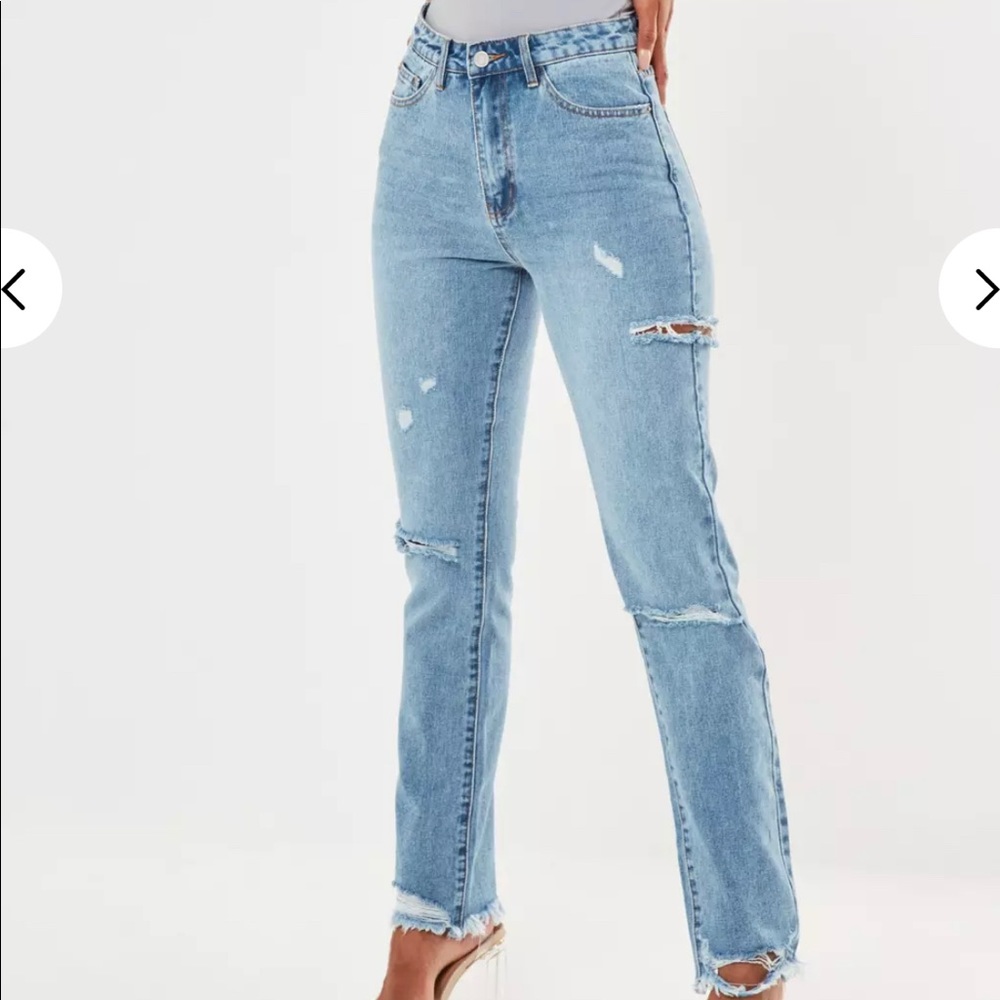 NWT blue high waist straight leg jeans
